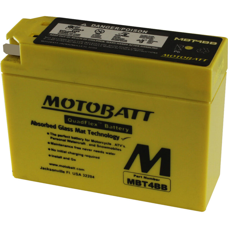Motobatt 491-1021 MBT4BB BATTERY MBT4BB SEALED FACTORY ACTIVATED
