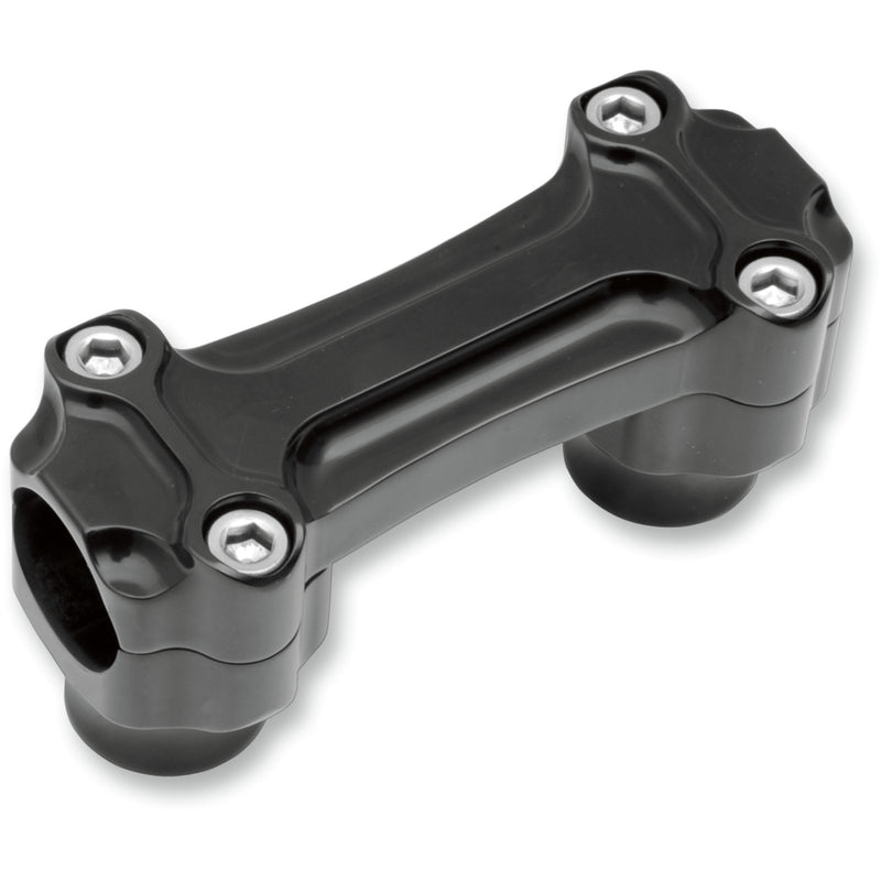 TODD'S CYCLE 0602-0376 BBC3-2 Bone Bar Handlebar Clamp & Riser Kit Risers - Bone - 1" - Black