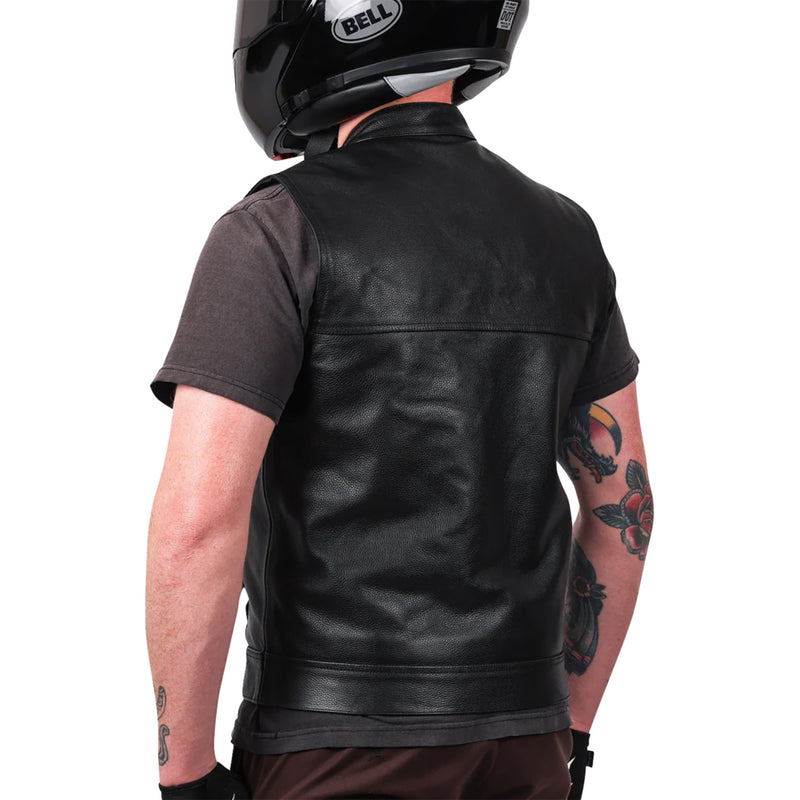 THRASHIN SUPPLY CO. Mulholland Leather Riding Vest Black