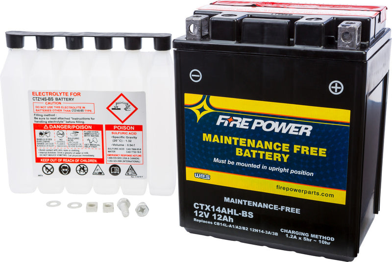 Fire Power Battery Maintenance Free - CTX14AHL-BS Moto Guzzi Breva 750 / Nevada Classic 750 / Classic / Racer 2004-2012
