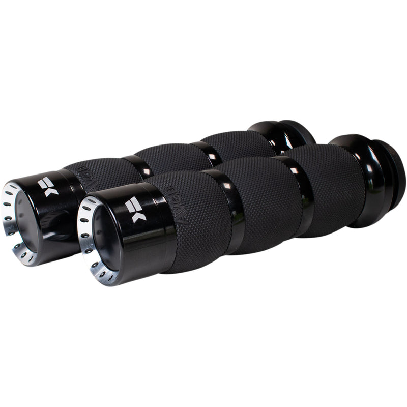 Khrome Werks Turbine Grips - 500130 For Harley Motorcycles 2008-2024