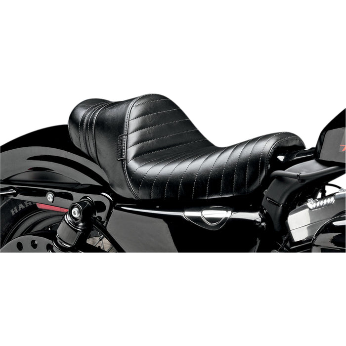 LE PERA 0804-0471 LK-416BLK Stubs Spoiler Seat - Pleated - Black w/ Black Stripes - XL '04-'23