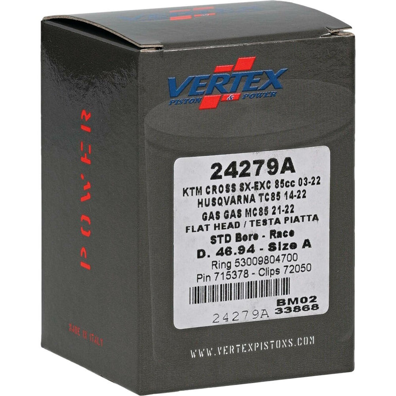 Vertex Piston Kit Cast Race 46.94/Standard GAS - 24279A For KTM SX 85 2009-2024 | Husqvarna 17/14 2014-2024