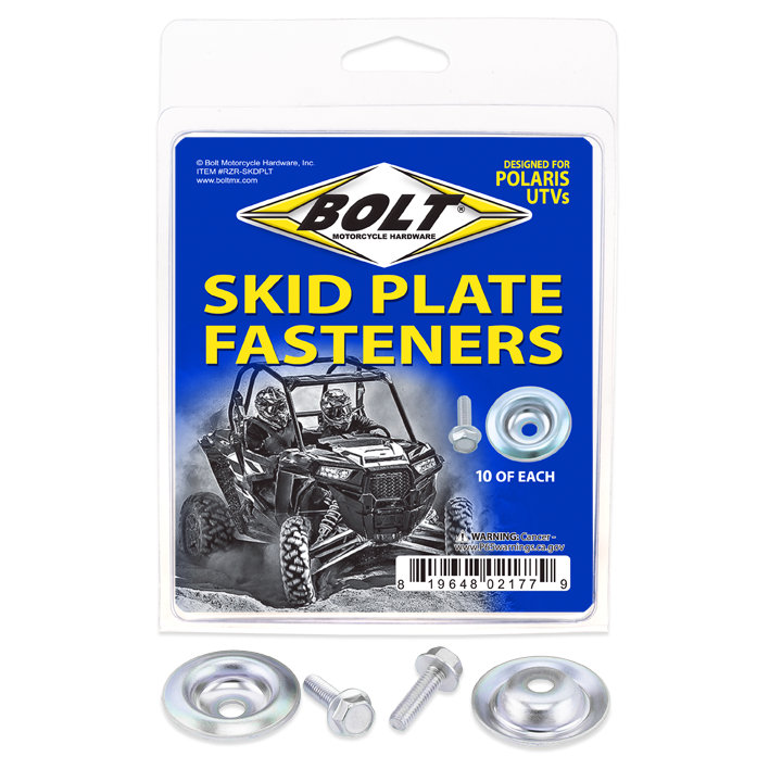 Bolt 020-0161 RZR-SKDPLT UTV SKID PLATE FASTENERS SKID PLATE WASHER/BOLT 10 EA