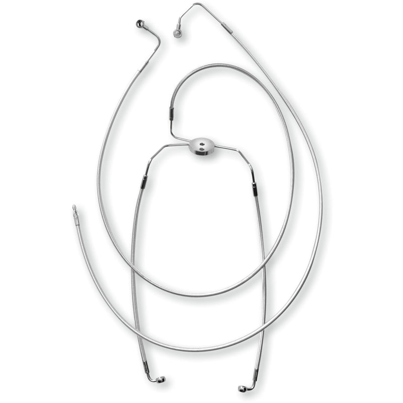Magnum Shielding Designer Series Front Lower Brake Line Kit Sterling Chromite II - 37014 For Harley Touring 2009-2013