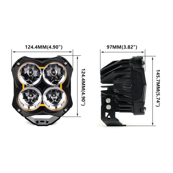 Xk Glow 653-0213 XK067005-KIT 5" SPOT BEAM CUBE LIGHT 2 PIECE KIT