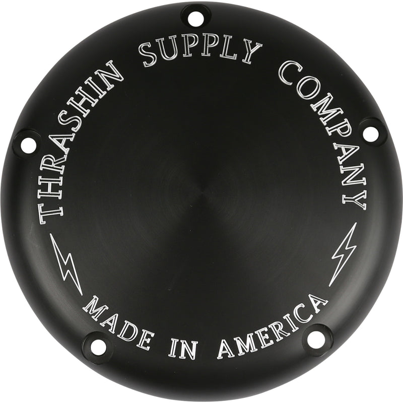 THRASHIN SUPPLY CO. 1107-0645 TSC-3014-4 Classic Derby Cover - Billet Derby Cover - Black - M8 Softail