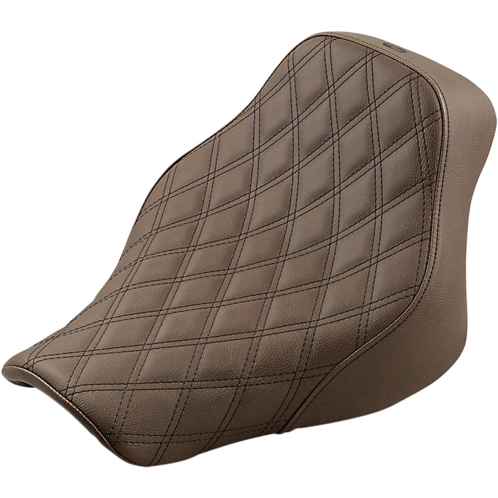 SADDLEMEN 0802-1135 818-33-002BLS Renegade Lattice Stitch Solo Seat - Lattice Stitched - Brown - FL '18-'20