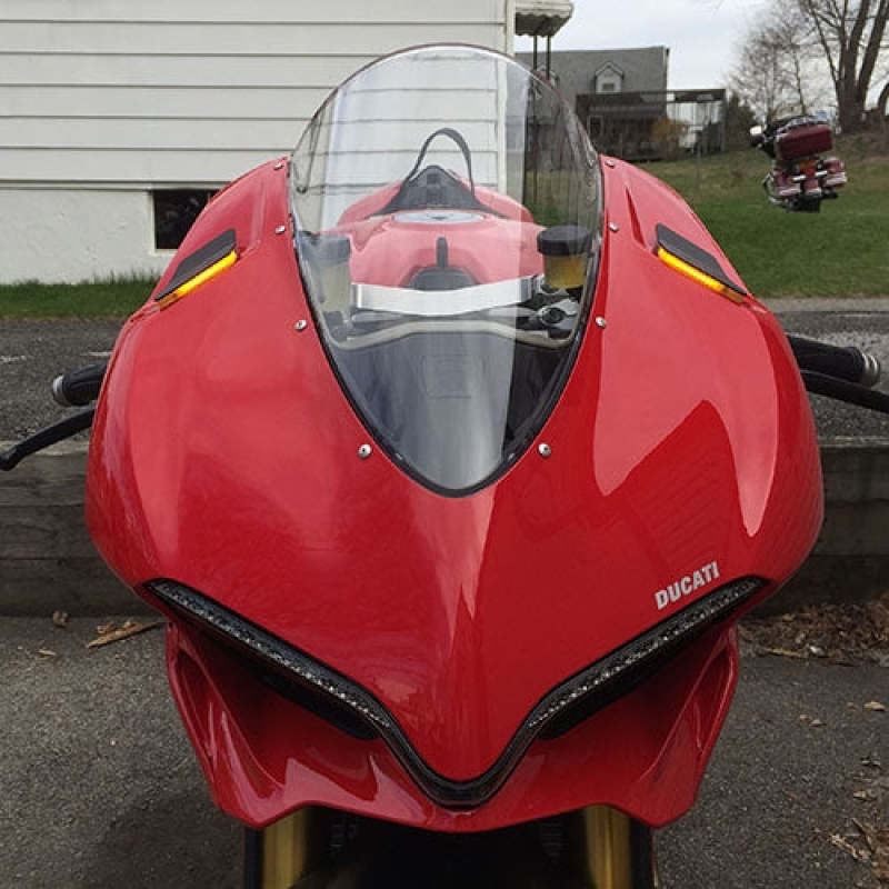 New Rage Cycles 1299-MBO-B 15-19 Ducati 1299 Panigale Mirror Block Off Turn Signals Black - Photo - Primary