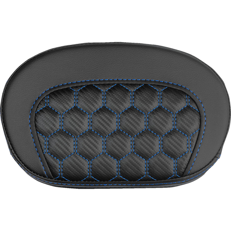 SADDLEMEN 0822-0717 061019001 Mini Contour Sissy Bar Pad honeycomb - blue stitch