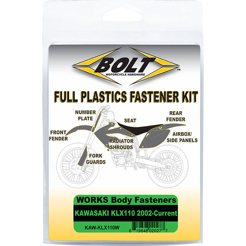 Bolt Body Work Fastener - KAW-KLX110W Kawasaki 110 / 110L / 110R 2002-2026