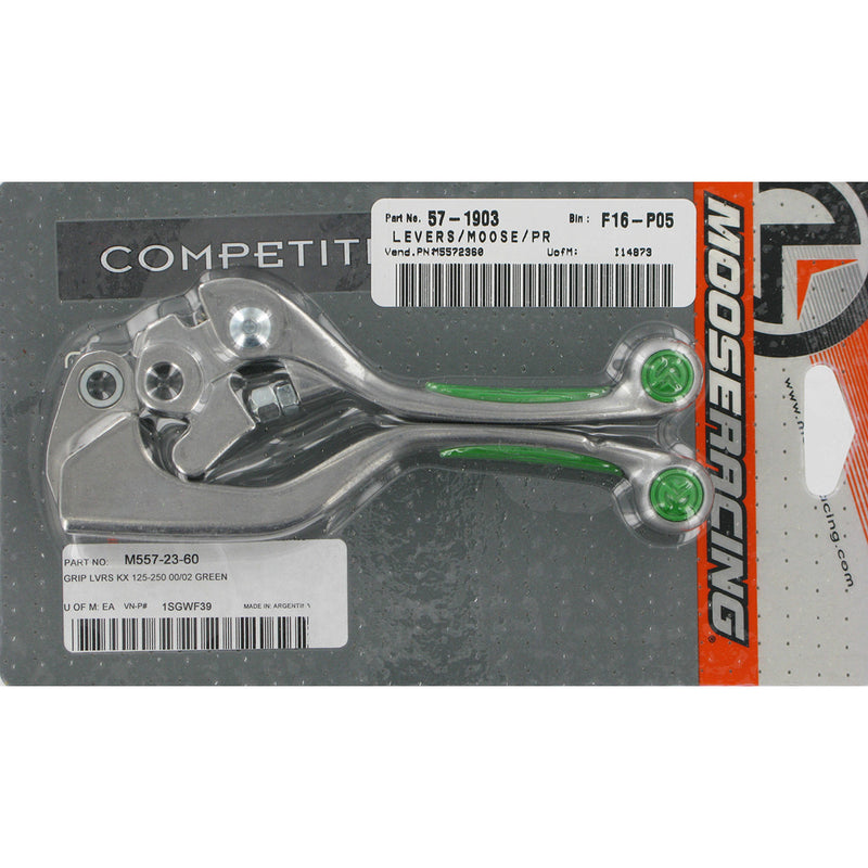 Moose Offroad Competition Lever Set - 1SGWF39 For Kawasaki Dirt Bikes 2000-2015 | Suzuki RM 100 / RM 65 / RMZ 250 / RMZ 450 2003-2007