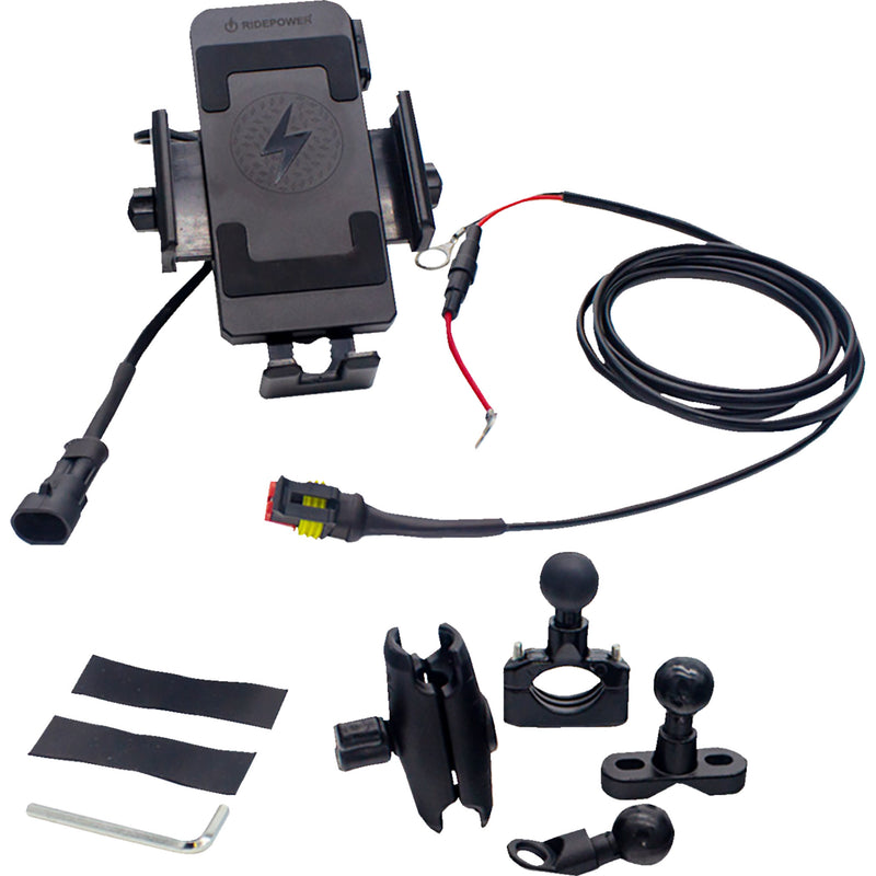 RIDEPOWER 3807-0659 RPINDTVMOUNTQD Phone Inductive Wireless Charging Mount with Quick Disconnect Power Cable Phone Charging Mount - Quick Disconnect - Ball Mount