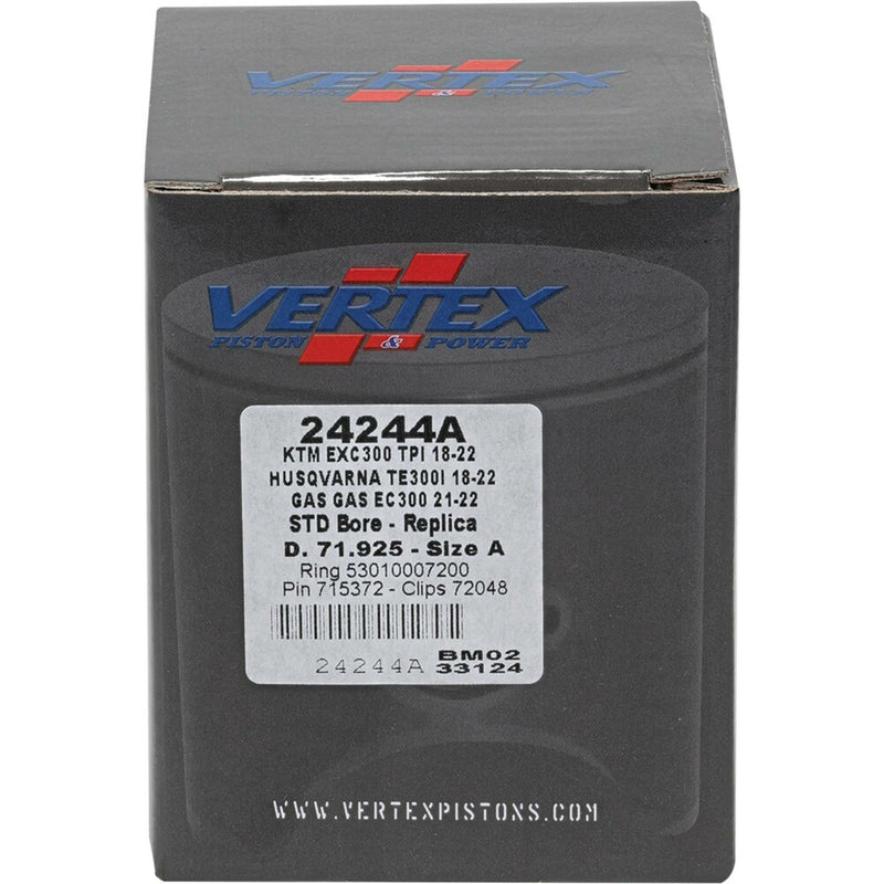 Vertex Piston Kit Cast 71.925/Standard - 24244A For KTM XC 300 2019-2024 | Husqvarna TE 300 / TE300i / 300i 2018-2024