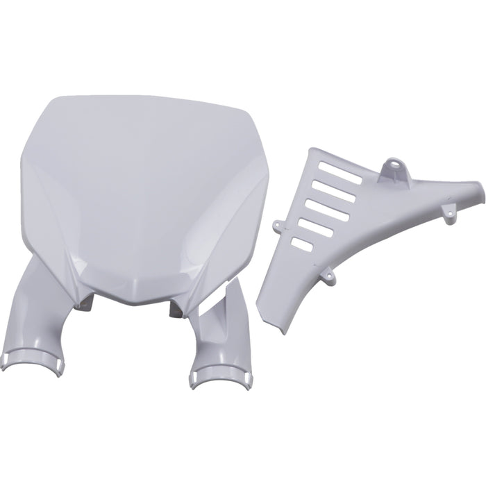 UFO 0520-2814 YA04873-046 Stadium Number Plate with Fork Guards Stadium Plate Number - White - Yamaha