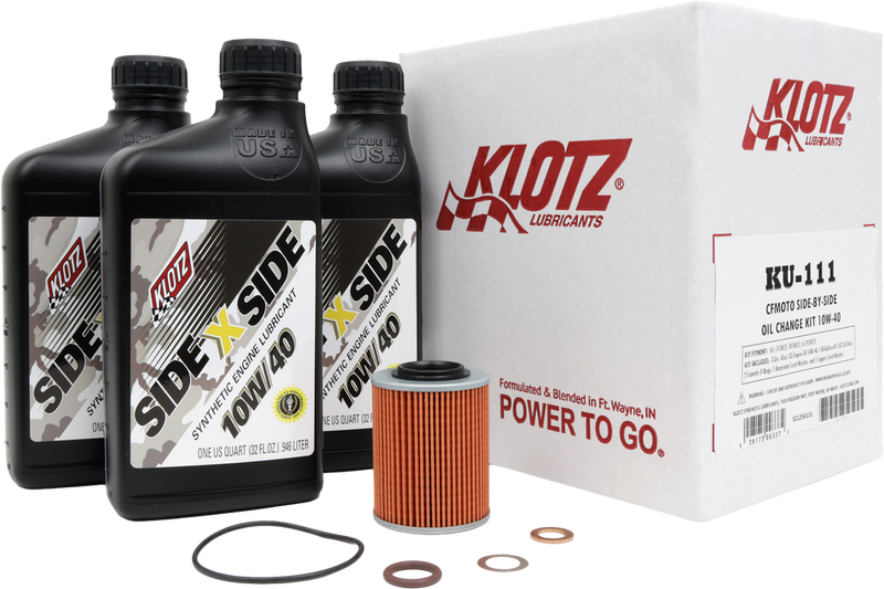 Klotz Oil 842-0176 KU-111 CFMOTO SXS 3QT SYNTHETIC OIL CHANGE KIT
