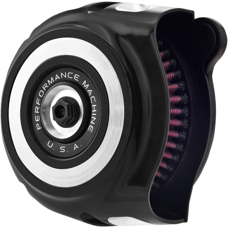 Performance Machine Vintage Air Cleaner - 0206-2142-BM For Harley Motorcycles 2017-2023