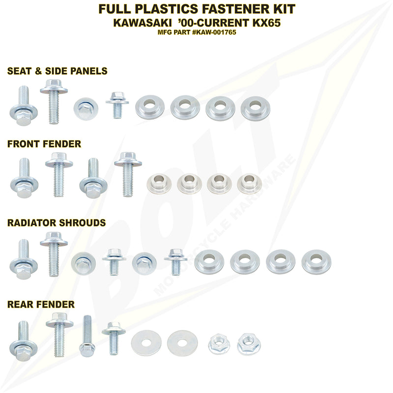 Bolt Body Work Fastener - KAW-001765 Kawasaki KX 65 2000-2026