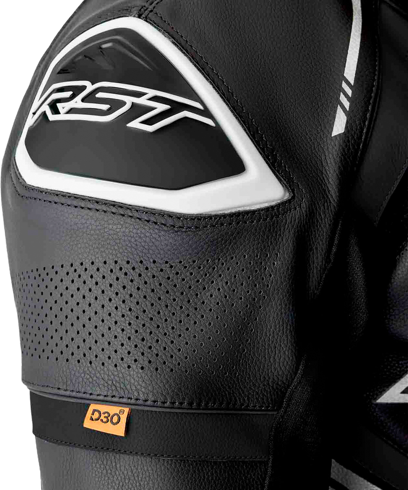 Rst 556-3604148 103604WHI-48 S1 D3O SUIT BLK/WHI LEATHER 2X