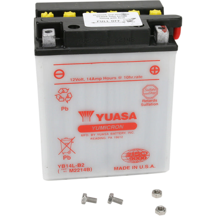 YUASA YB14L-B2 YUAM2214BIND Conventional Battery — 12 V Battery - YB14L-B2