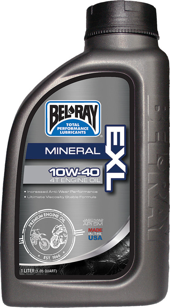 Bel-ray 840-1472 99090-B1LW EXL MINERAL ENGINE OIL 4T 10W40 1L