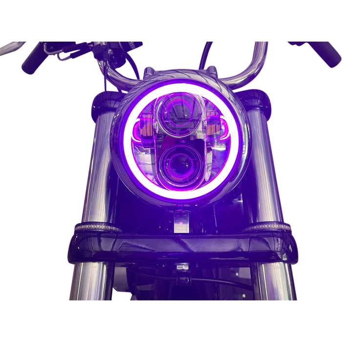 CUSTOM DYNAMICS 2001-2482 PG-575-C ProGLOW™ LED Headlamp with Color Changing Halo - 5.75" Headlamp - with Mounting Ring - Chrome