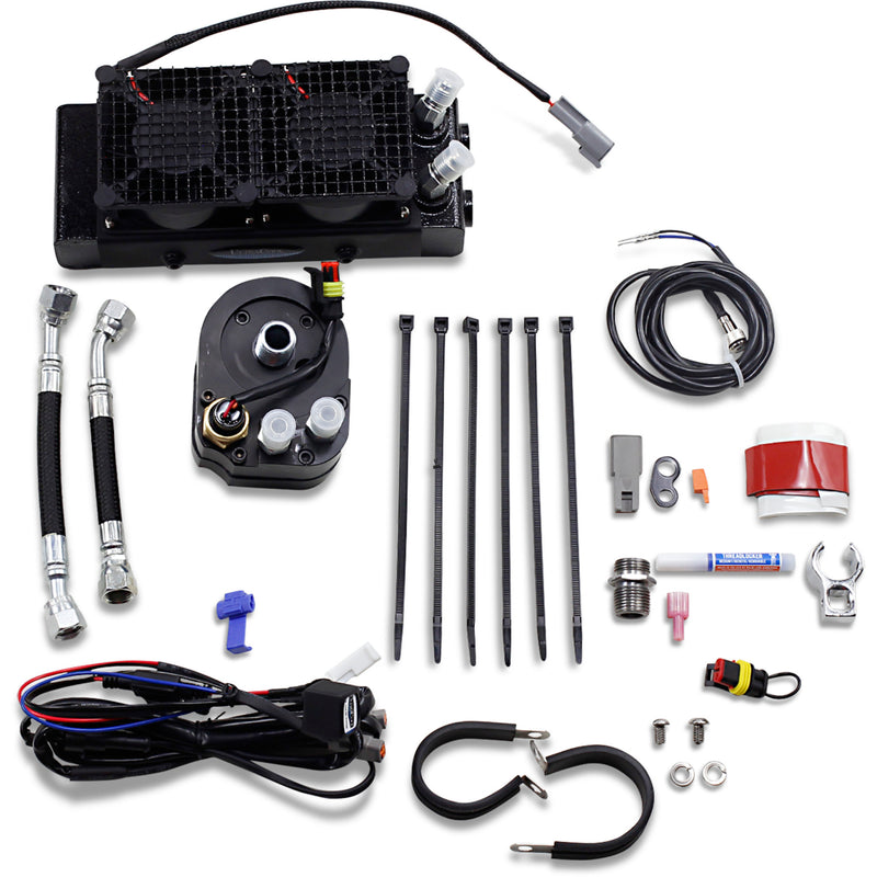 Ultracool Oil Cooler Kit Naked Black Dyna FXR Softail Touring - SMT-4 For Harley Motorcycles 1984-2017