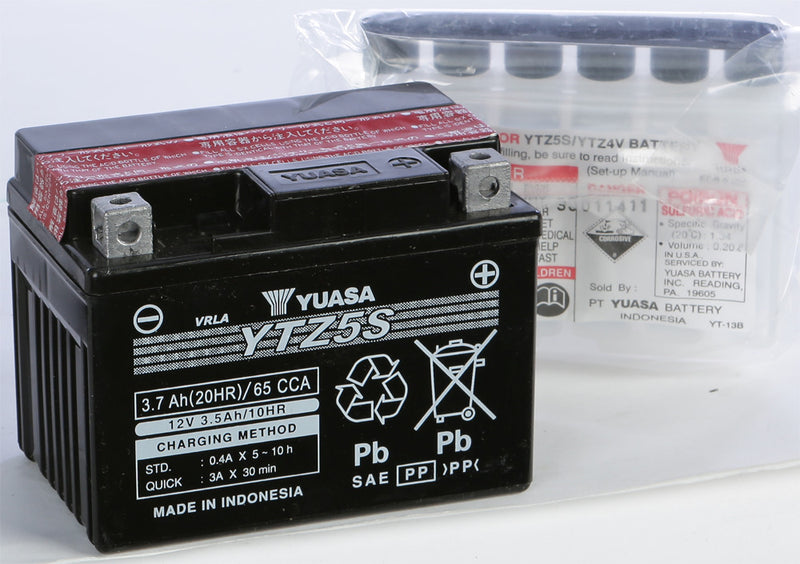 Yuasa Battery YTZ5S-BS Maintenance Free - YUAM62TZ5 Can-Am 90 / 90 4-Stroke / 70 2007-2022