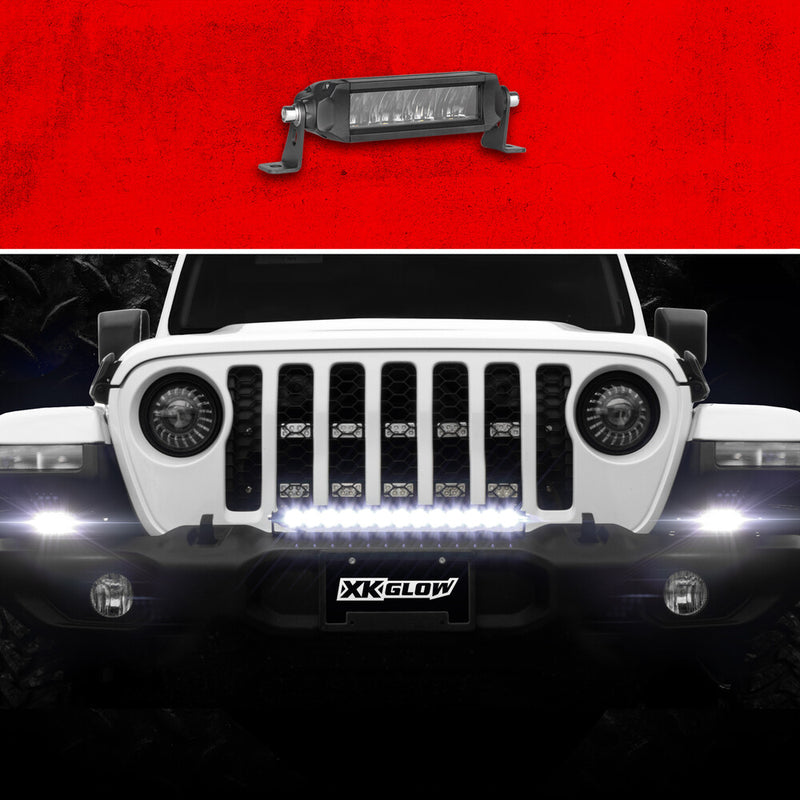 Xk Glow 653-0063 XK064006-D 6" RAZOR LIGHT BAR AUX HIGH BEAM WITHOUT HARNESS