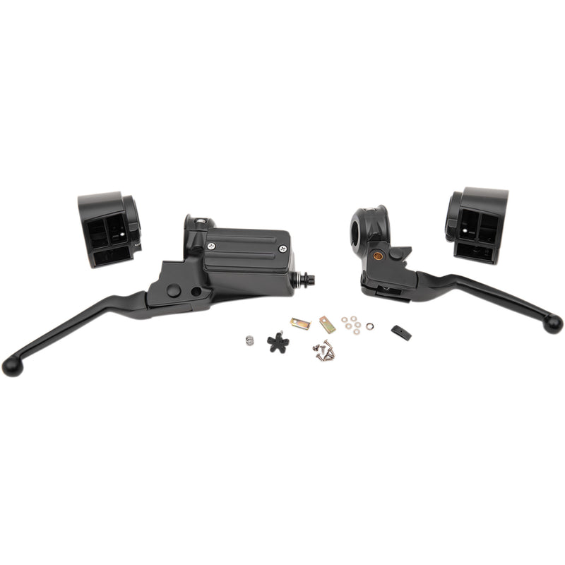 Drag Specialties Handlebar Control Kit — Hydraulic Mechanical 11/16" Master Cylinder Black For Harley Motorcycles 1984-1995