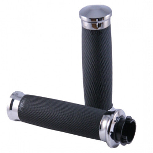 Avon Custom Contour Grips Chrome - MT-CC-85-CH For Yamaha Motorcycles 1996-2011 | Victory Motorcycles 1998-2017 | Kawasaki Motorcycles 1995-2011