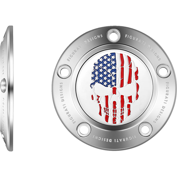FIGURATI DESIGNS 0940-2084 FD24-TC-5H-SS Timing Cover 5 hole - skull - stainless steel