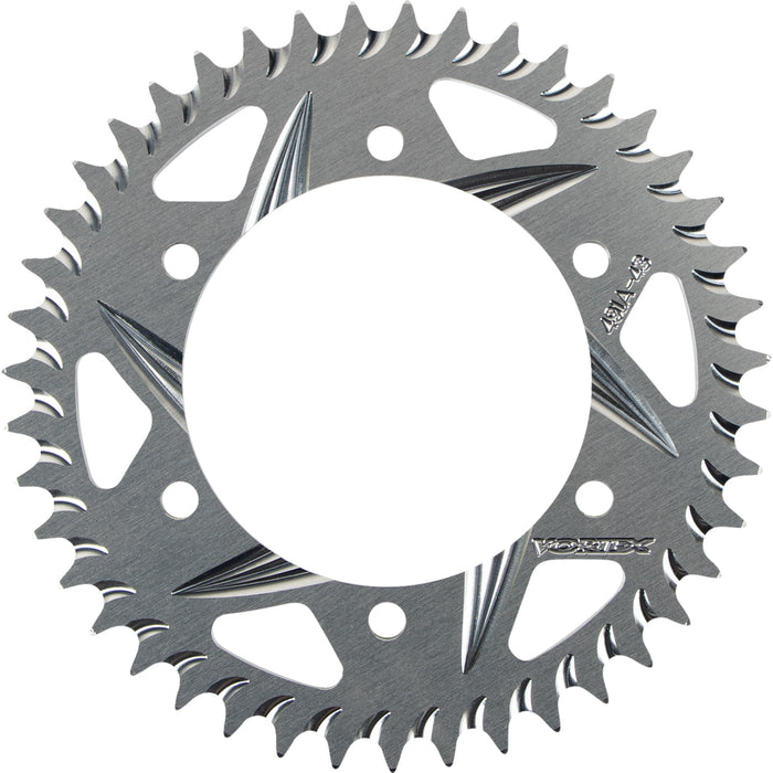 VORTEX 1211-0541 491A-43 Aluminum Rear Sprocket Aluminum Sprocket - Silver - Rear - 43 Tooth
