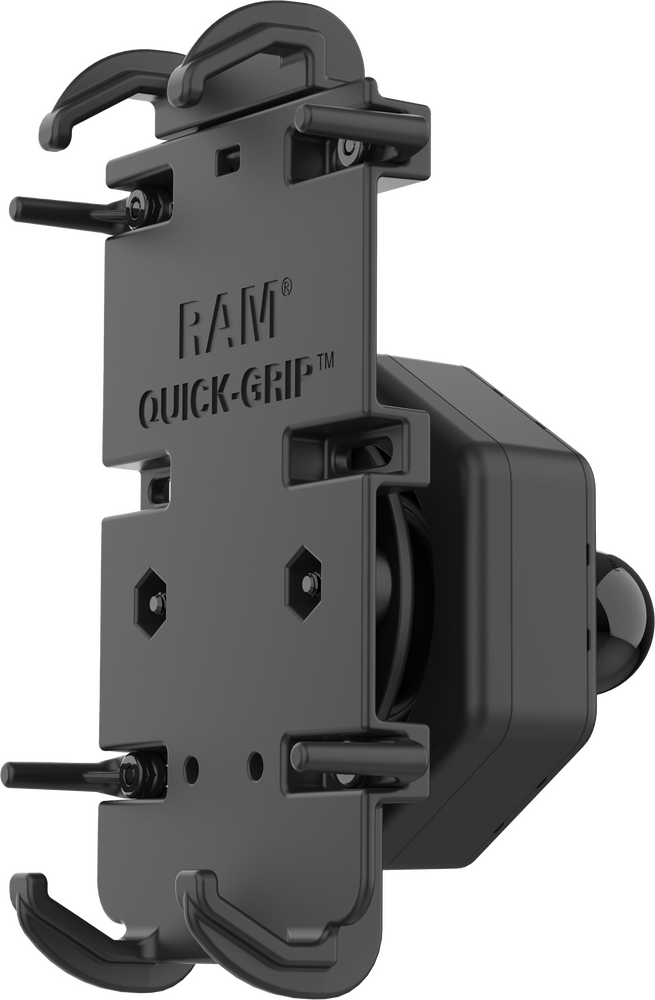 Ram Mounts 71-7068 RAM-HOL-PD4-462B QUICK-GRIP XL PHONE HOLDER WITH VIBE-SAFE ADAPTER & BALL