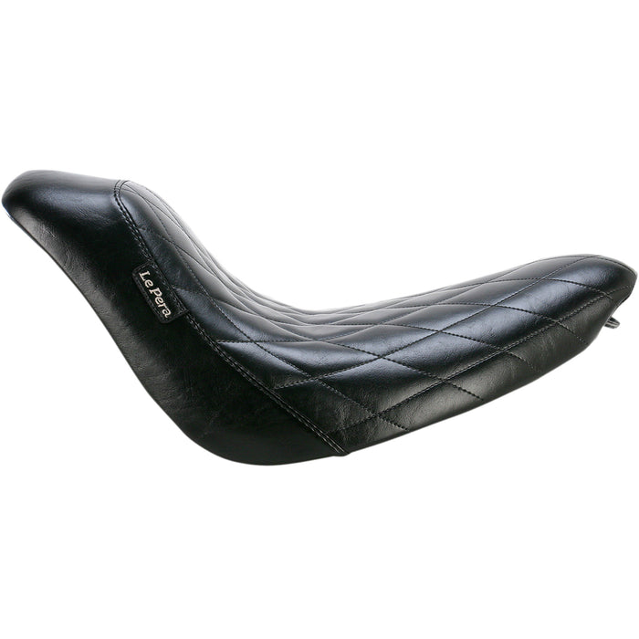 LE PERA 0802-0814 LK-007DM Bare Bones Solo Seat - Diamond Stitch - Black - Softail '06-'17