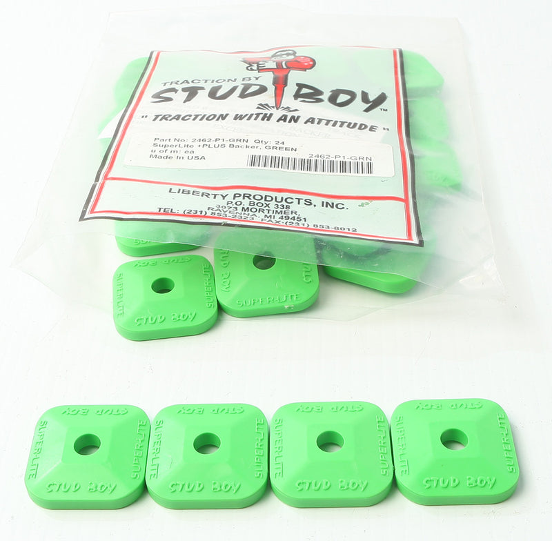 Stud Boy 18-3394-24 2462-P1-GRN SUPER-LITE PLUS BACKERS GREEN 24/PK