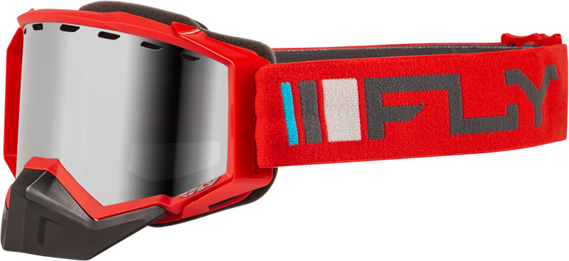 Fly Racing 37-50276 FLB-24Z4 ZONE SNOW GOGGLE RED/CHARCOAL W/ SILVER MIRROR/SMOKE LENS