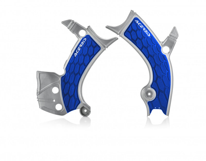 Acerbis X-Grip Frame Guard Silver Blue - 2689411404 Yamaha Dirt Bikes 2018-2024