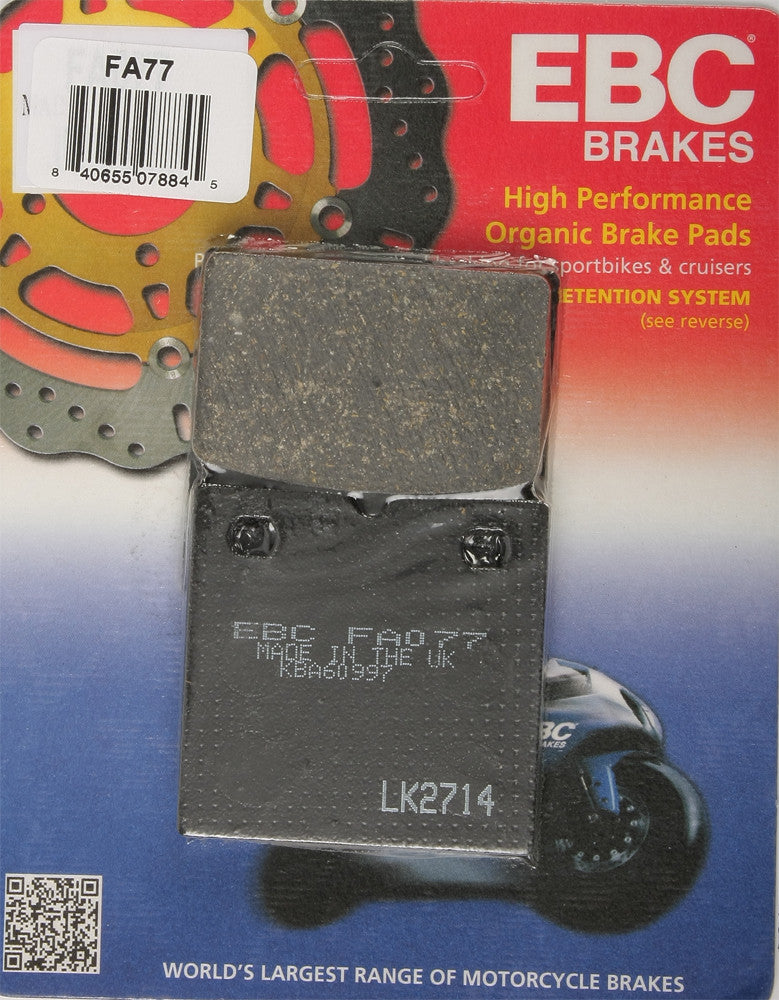 Ebc 15-77 FA77 BRAKE PADS FA77 ORGANIC