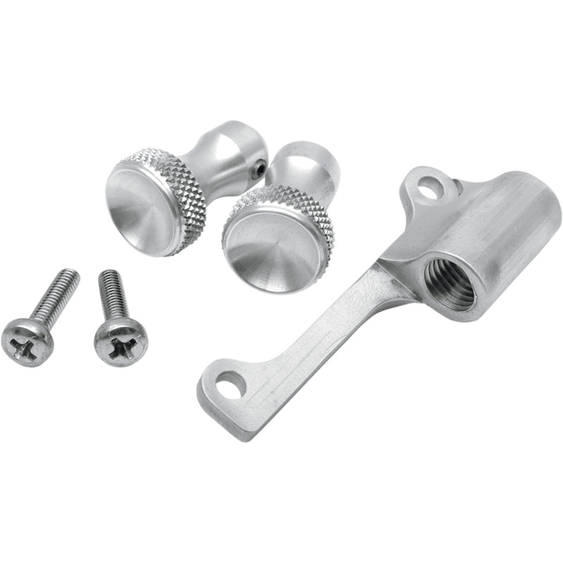 TODD'S CYCLE 1050-0183 TMK-1 Mikuni Enrichener Cable Relocation Bracket Kit with Knobs Enrichener Cable Relocation Bracket Kit with Knobs - Mikuni - Chrome