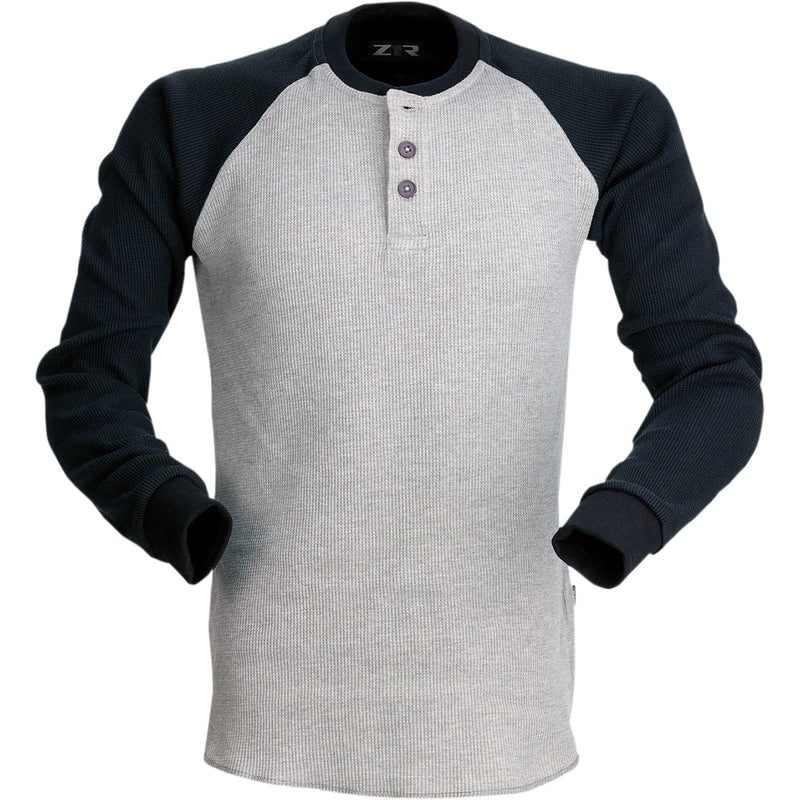 Z1R Waffle Long-Sleeve Knit Shirt Gray