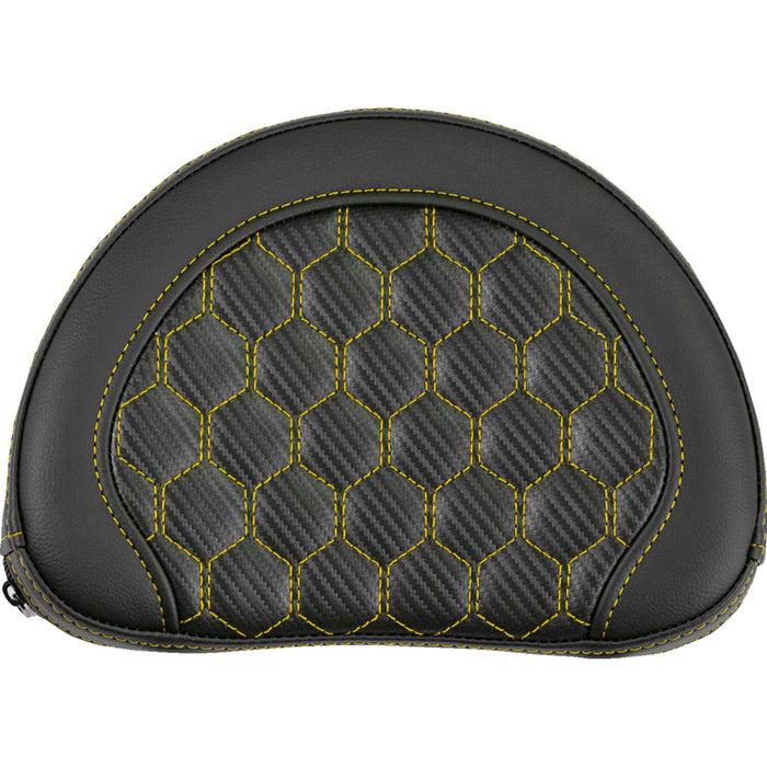 SADDLEMEN 0822-0668 051319007 Contoured Sissy Bar Pad honeycomb - gold stitch