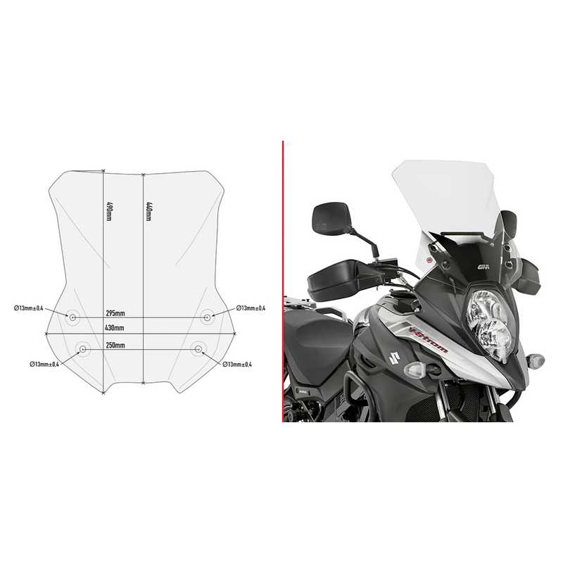 Givi Windshield Specific Clear - D3112ST Suzuki 650 Strom / 650A Strom 2019-2021
