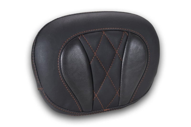 Mustang Motorcycle 88450MO Mustang Deluxe Diamond Touring Sissy Bar Pad Black W/mandarin Orange Thread - User 1