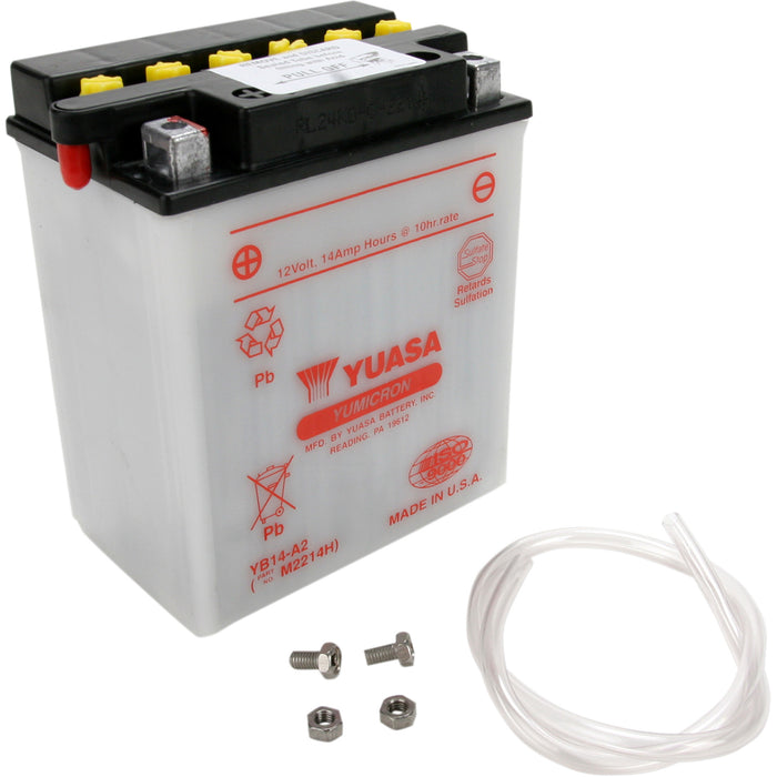 YUASA YB14-A2 YUAM2214HIND Conventional Battery — 12 V Battery - YB14-A2