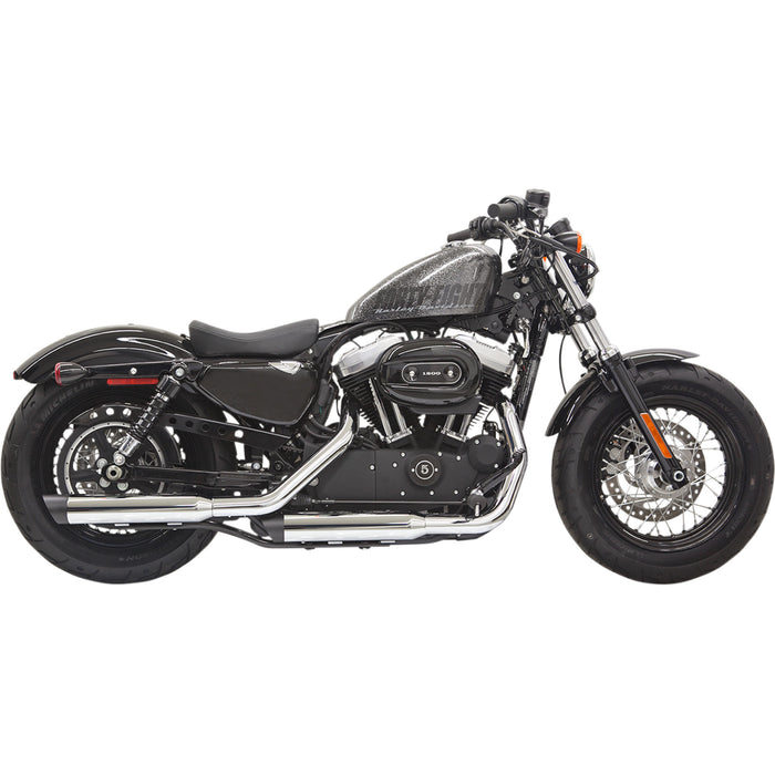 BASSANI XHAUST 1801-0685 1X27SB Firepower Series Slip-On Mufflers - Chrome/Black - Slash-Cut - Sportster