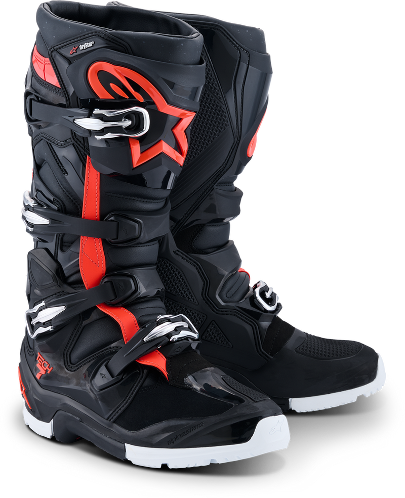 Alpinestars 482-0016909 2010526-1321-9 TECH 7 ENDURO DRYSTAR BLACK/RED FLUO/WHITE 9