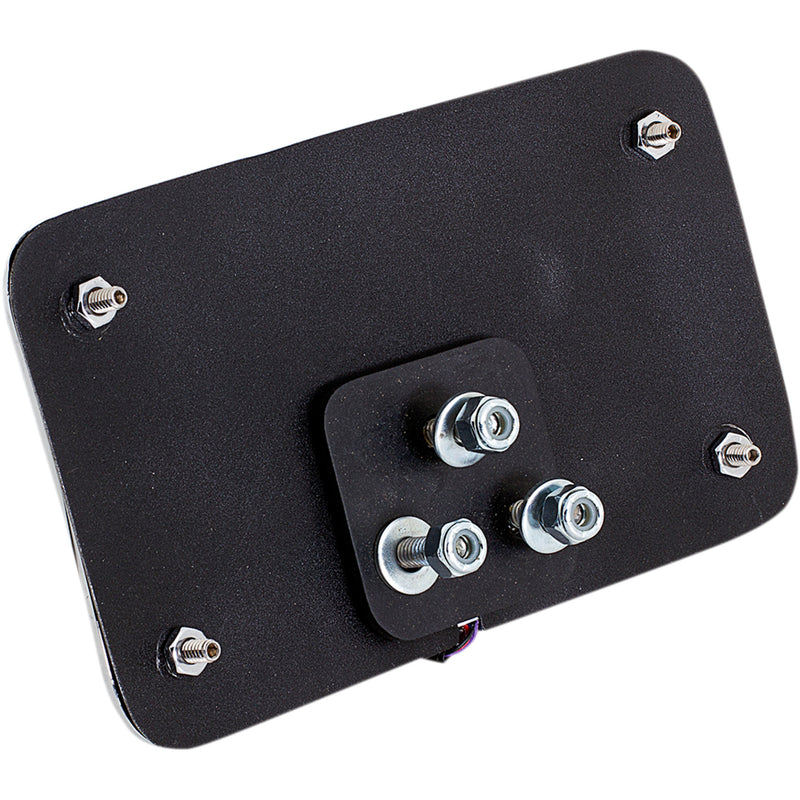 CYCLE VISIONS 2030-0941 CV-4640 Curved Slick Signals License Plate Frame with 3-Hole Backing Plate License Plate Mount - Lighted Frame