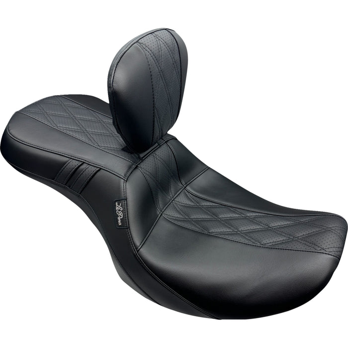 LE PERA 0801-1893 LV-997BRGT2 Outcast Seat - With Backrest - GT2 Inlay - FLH/FLT '23-'24