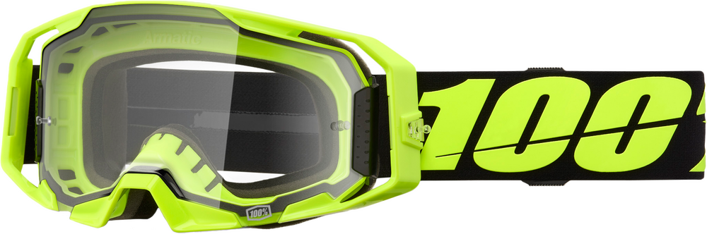 100% 610-5305 50059-00004 ARMATIC GOGGLE NEON YELLOW CLEAR LENS
